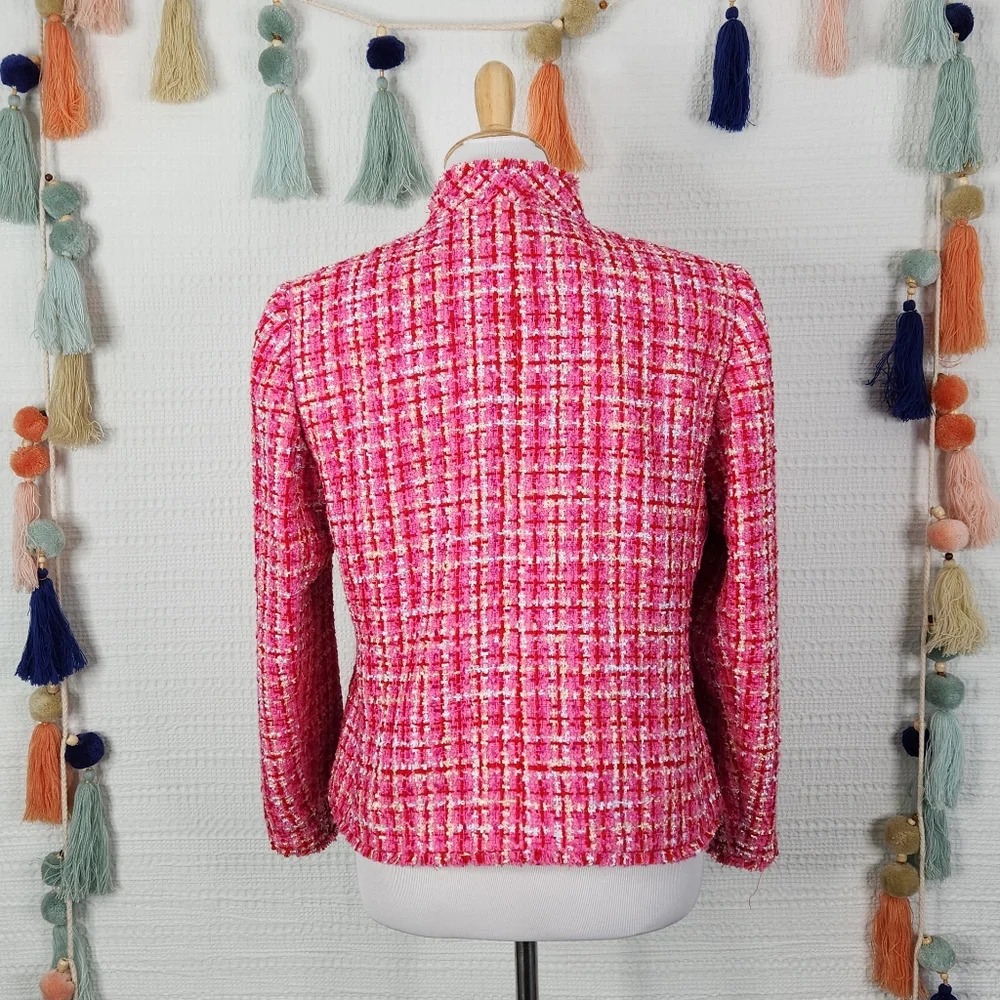 Ann Taylor Pink Tweed Blazer - Picture 5 of 8